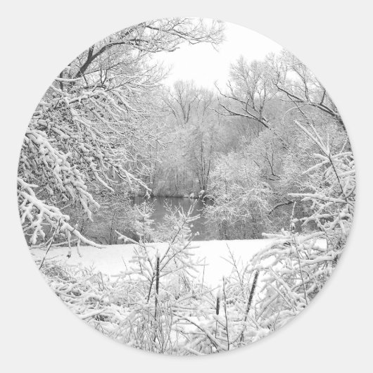 SneeuwStorm Ronde Sticker (Voorkant)