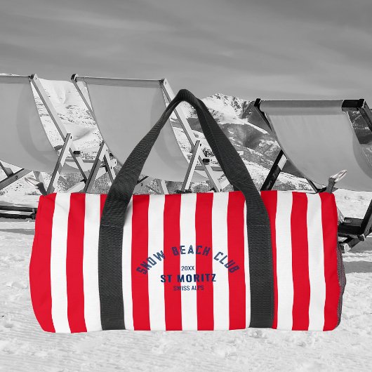 Sneeuwstrandclub Red Cabana Stripe Monogram Plunjezak
