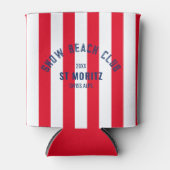Sneeuwstrandclub Red Cabana Stripe Winter Blikjeskoeler (Voorkant)