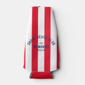 Sneeuwstrandclub Red Cabana Stripe Winter Flesjeskoeler (Voorkant)