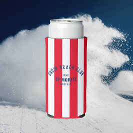 Sneeuwstrandclub Red Cabana Stripe Winter Seltzer Blikjeskoeler
