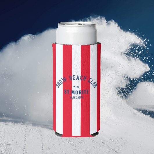 Sneeuwstrandclub Red Cabana Stripe Winter Seltzer Blikjeskoeler