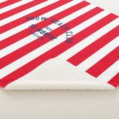 Sneeuwstrandclub Red Cabana Stripe Winter Sherpa Deken (3/4)