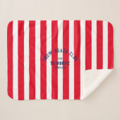 Sneeuwstrandclub Red Cabana Stripe Winter Sherpa Deken (Voorkant (horizontaal))