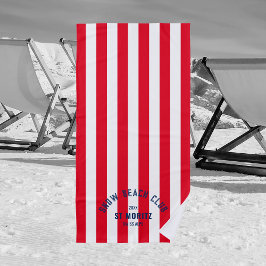Sneeuwstrandclub Red Cabana Stripe Wintersneeuw Strandlaken