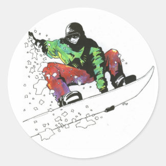 Sneeuwsurfer Ronde Sticker