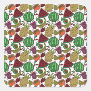 Sneeuwsvrucht Fruit aardoppervlak 25 Vierkante Sticker