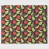 Sneeuwsvrucht tropische vruchten cadeaupapier (Vlak)