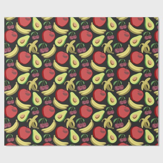 Sneeuwsvrucht tropische vruchten cadeaupapier (Vlak)