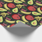 Sneeuwsvrucht tropische vruchten cadeaupapier (Hoek)