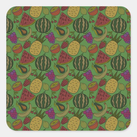 Sneeuwsvrucht Vruchten aardoppervlak 19 Vierkante Sticker (Voorkant)