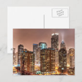 Sneeuwt herfsten over skyline in Chicago Briefkaart (Voorkant / Achterkant)