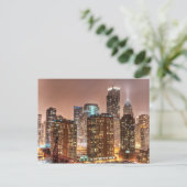 Sneeuwt herfsten over skyline in Chicago Briefkaart (Staand voorkant)