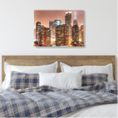 Sneeuwt herfsten over skyline in Chicago Canvas Afdruk (Insitu (Slaapkamer))