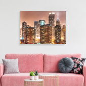 Sneeuwt herfsten over skyline in Chicago Canvas Afdruk (Insitu (Woonkamer))