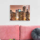 Sneeuwt herfsten over skyline in Chicago Canvas Afdruk (Insitu (Woonkamer))