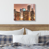 Sneeuwt herfsten over skyline in Chicago Canvas Afdruk (Insitu (Slaapkamer))