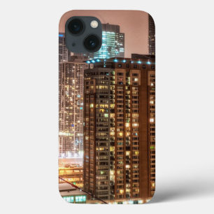Sneeuwt herfsten over skyline in Chicago 's avonds Case-Mate iPhone Case