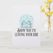 Sneeuwt het dat ik je achterlaat sneeuwmannen grap kaart (Gele Bloem)