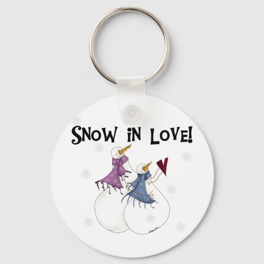 Sneeuwt in Love Snowman T-shirts en cadeautjes Sleutelhanger (Voorkant)