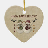 Sneeuwt veel in de liefde - 1e Kerstmis samen Keramisch Ornament (Voorkant)