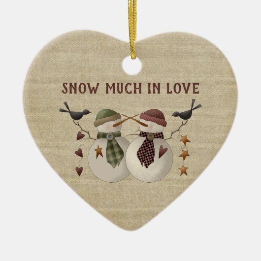 Sneeuwt veel in de liefde - 1e Kerstmis samen Keramisch Ornament (Voorkant)