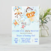 Sneeuwt veel leukste jongen wintervakantie. kaart (Staand voorkant)