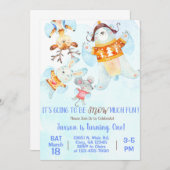 Sneeuwt veel leukste jongen wintervakantie. kaart (Voorkant / Achterkant)