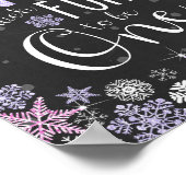 Sneeuwt veel plezier om een eerste verjaardagsteke poster (Hoek)