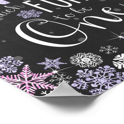 Sneeuwt veel plezier om een eerste verjaardagsteke poster (Hoek)