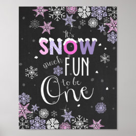 Sneeuwt veel plezier om een eerste verjaardagsteke poster