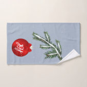 Sneeuwtak en rode ornamenten handdoek (Handdoek)