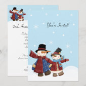 SNEEUWTIJD SNOWMAN Winter Party nodigt uit Kaart (Voorkant / Achterkant)