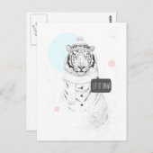 sneeuwtijger briefkaart (Voorkant / Achterkant)