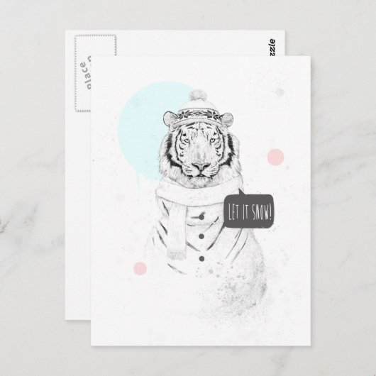 sneeuwtijger briefkaart (Voorkant / Achterkant)