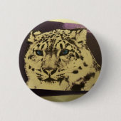 sneeuwtijger ronde button 5,7 cm (Voorkant)