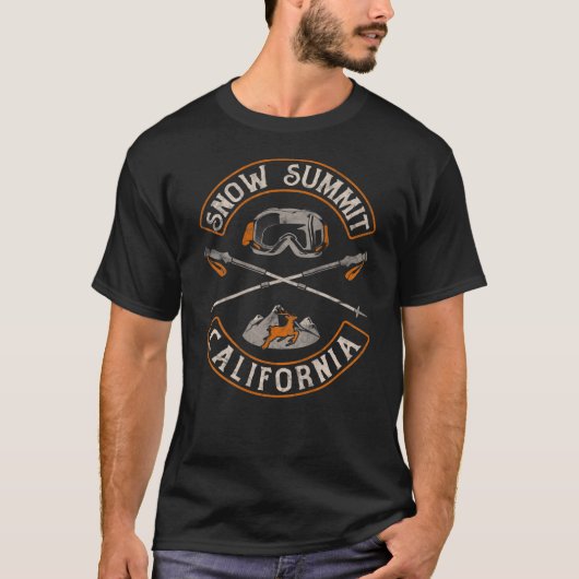 Sneeuwtop Californische bergen  Biker Pat T-shirt (Voorkant)