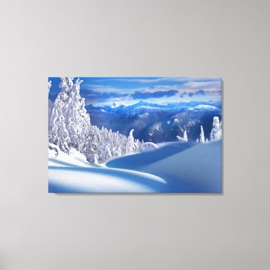 Sneeuwtopbergen Olieschilderdruk Canvas Afdruk (Voorkant)