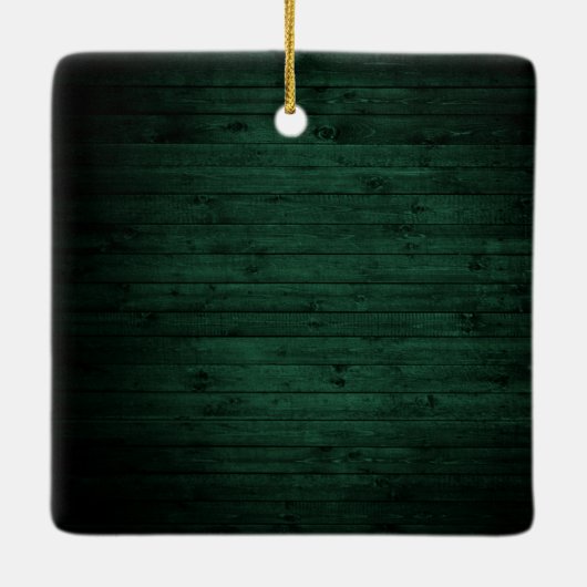 Sneeuwtopgroen hout Onze eerste kerstfoto Keramisch Ornament (Achterkant)