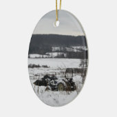 Sneeuwtractor Keramisch Ornament (Links)