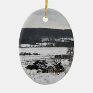 Sneeuwtractor Keramisch Ornament