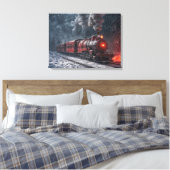 sneeuwtrein canvas afdruk (Insitu (Slaapkamer))