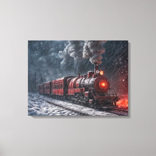 sneeuwtrein canvas afdruk (Voorkant)