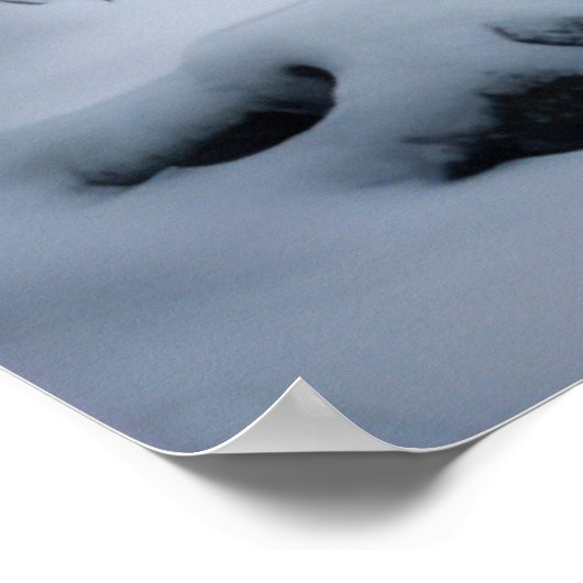 Sneeuwtrein in het winterlandschap poster (Hoek)