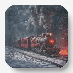 sneeuwtrein papieren bordje