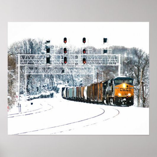 Sneeuwtrein Poster (Voorkant)