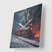  sneeuwtrein vierkante klok (Hoek)