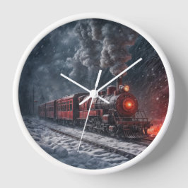  sneeuwtrein vierkante klok