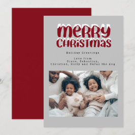 Sneeuwtypografie Kerstfoto Speciaal gepersonalisee Kaart