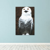 Sneeuwuil 24x36 (60x90cm) waccna canvas afdruk (Insitu (Houten vloer))